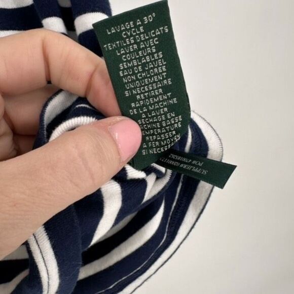 Ralph Lauren Womens Striped Short Sleeve Scoop Neck Top Blue White Size XL - Picture 6 of 8